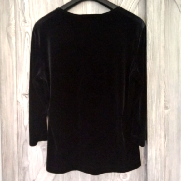 Bianca Nygard Black Stretch Velvet Top M/L - Picture 2 of 5